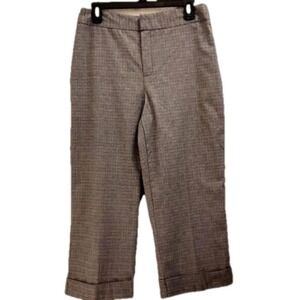 Briggs Petite Plaid Cropped Pants Women's Size 12P Grey Career Casual